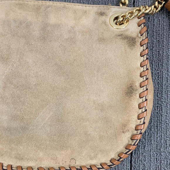 Michael Kors Crossbody Bag Womens Small Tan Suede Whipped Chelsea Shoulder Purse - Picture 5 of 17